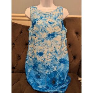 ELIZA J Gradient Floral Dress Sleeveless White/Blue Size 8 Sheath BNWT *Read